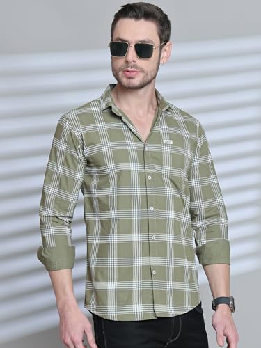 Image of Majestic Man Slim Fit Cotton Casual Check Shirt for Men