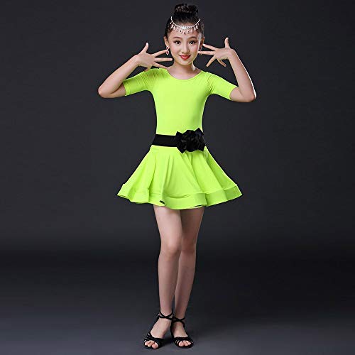 Vestido infantil infantil de balé latino para festa, dança, baile, 3 peças, vestido de flanela para
