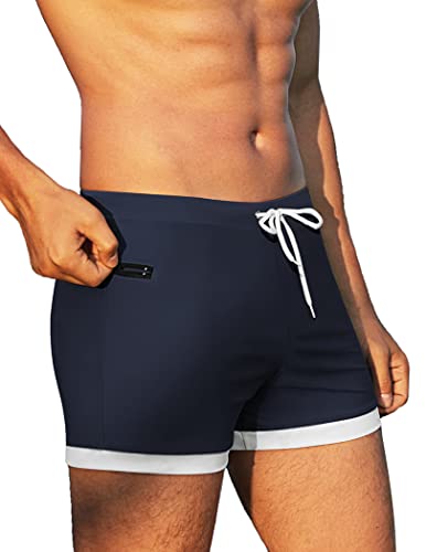 Coofandy Mens Scuba Diving Wetsuits Swimwear Trunks With Zipper Pockets, X-Large, Navy Blue #TOP17
