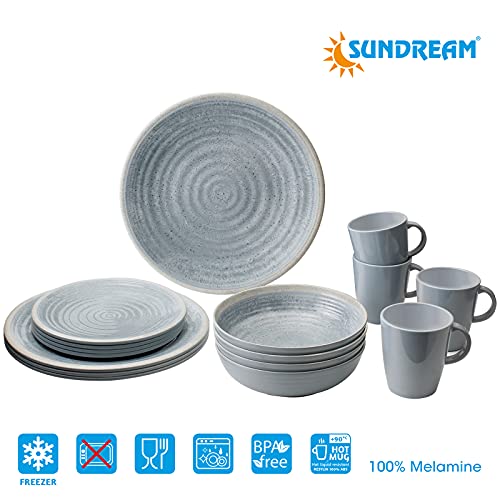 Melamin-Geschirr Sundream Camping Set 16-teilig