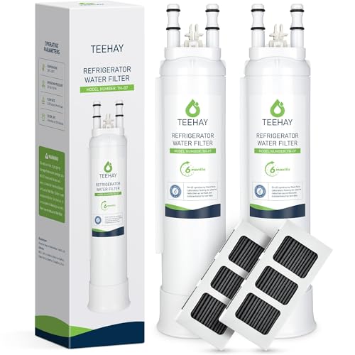 TEEHAY PWF-1 FPPWFU01 Water Filter & PureAir Ultra II PAULTRA2 Air Filter Combo Compatible with Frigidaire FRIGCOMBO13 FRSS2623AS FRSS26L3AF FRSS2323AS FRSS2323AW FRSS2623AB FRSC2333AS 2 Pack