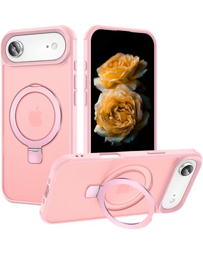 Coque iPhone 17 Air support antichoc bumper magnetique rigide rose