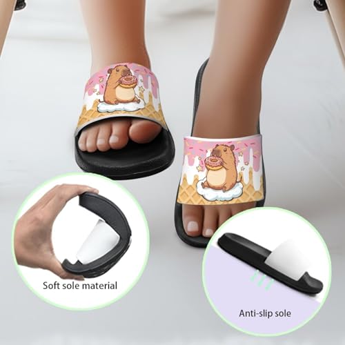 Image of Unisex Slides for Girls Boys Comfortable Slippers Slides Non-slip Shower Shoes House Fashion Thick for Indoor & Outdoor Gifts