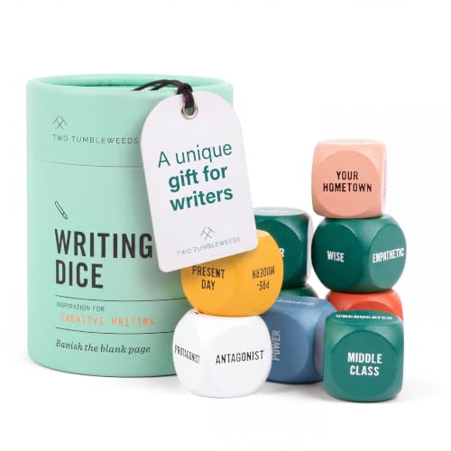Two Tumbleweeds Writing Dice | Creative Writing Prompt Tool | Set of 9 Dice | A unique gift for Writers, Authors, Poets & English Teachers | Story Prompts to Beat Writer's Block | For Teens & Adults