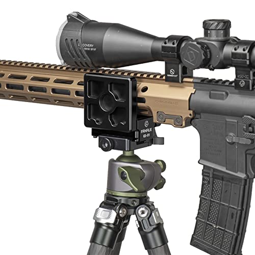 FANAUE GS-01Arca Swiss Rifle Saddle Mount, Hunting Tripod Clamp with Quick Release Plate, Shooting Tripod Rest, Enhanced Accuracy Ball Head & Adapter for Hunting and Shooting