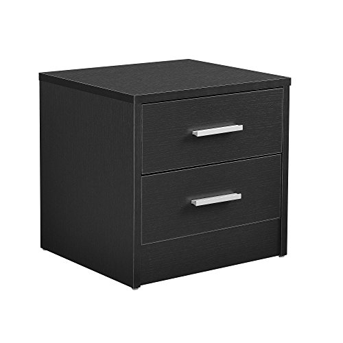 [en.casa] Mesilla de Noche Elegante Gris Moderna 2 cajones aglomerado