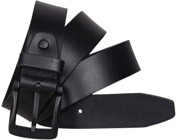 Image of Elegant Genuine Leather Belt for Men, Stylish Waist Accessory for Professional, Casual and Business Outfits
