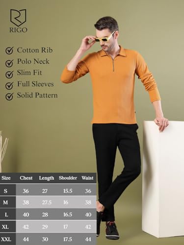 Image of Rigo Printed Casual T-Shirts for Men | Waffle Knit Solid T-Shirt for Men | Full Sleeves T-Shirts for Men