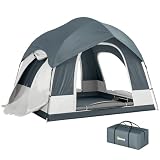 Outsunny Tente de Camping 2-4 Personnes 3 Portes Compatible SUV Bleu Foncé