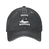 FAMLEE Crappie Whisperer Hat for Women Baseball Hat with Design Cap Black