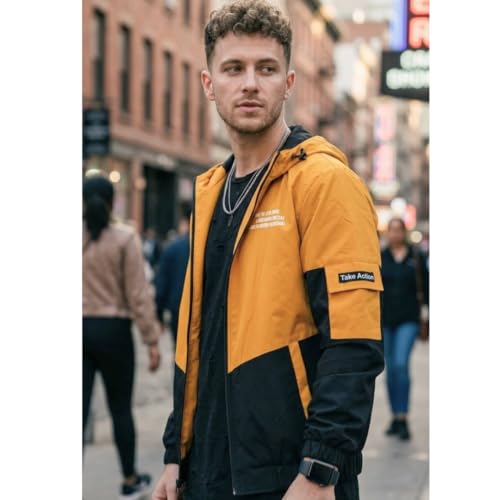 Image of Wind Cheater For Men | Winter Jacket For Men Back Print | Light Weight Men Jacket (Pack Of 1)