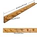 SKOLOO Wood Coat Rack Wall Mounted,10 Peg Long Bamboo Hook for Hanging Backpack Coat Towel Hat,16'' Hole to Hole,Natural