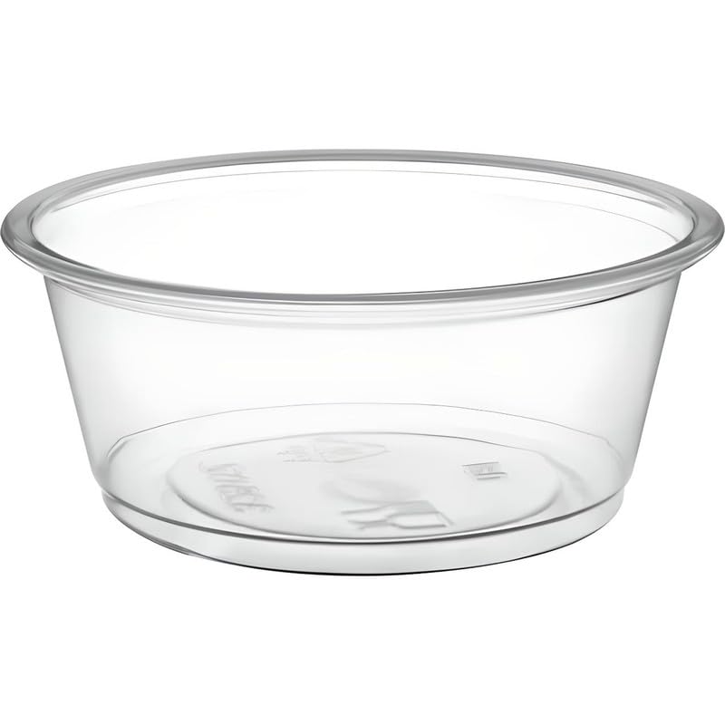 OCS Parts 100-Count Clear Plastic Portion Cups with Lids | 3.25-Ounce Disposable Airtight Plastic Souffle Cups for Condiments, Meal Prep, Jello Shots, Salad Dressing for Home Kitchens or Restaurants