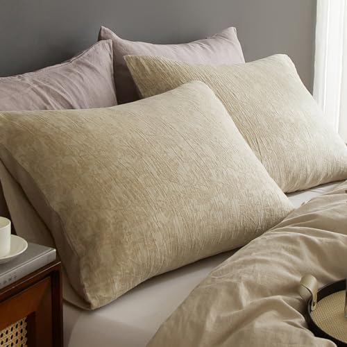HYPREST 100% Pure French Linen Duvet Cover Jacquard, Ultra Soft and Cooling Linen Bedding Duvet Cover Set Queen Size, Moisture-Absorbing & Breathable - Thumbnail 6