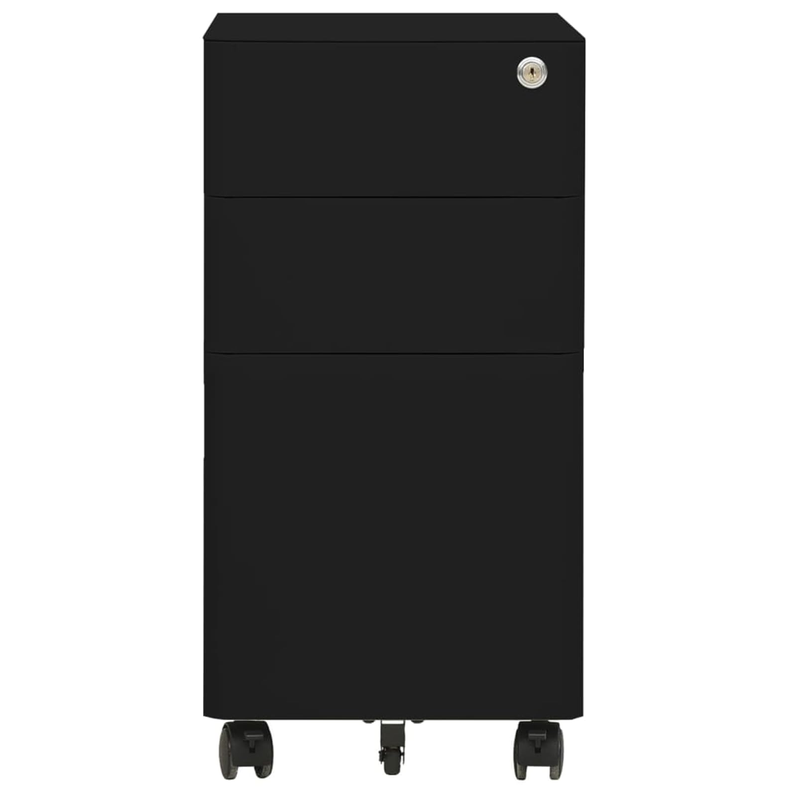 Gecheer Schedario mobile in acciaio, 3 cassetti con serratura, barra sospensione rimovibile, vassoio portapenne, guide a sfera, 30x45x59 cm, per organizzazione ufficio e archiviazione documenti