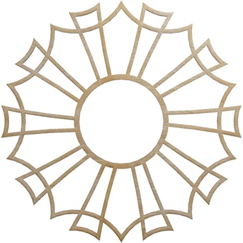 Image of Ekena Millwork 24 inchOD x 8 1 /2 inchID x 3 /8 inchT Augustus Wood Fretwork Pierced Ceiling Medallion, Birch