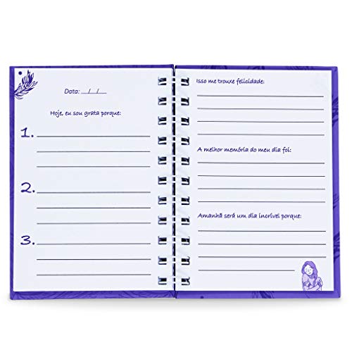 Caderno da Gratidão Capa Dura, Toque Aveludado, Tam. A6, 60 folhas, Feminino