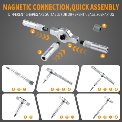 60 in 1 Magnetic Ratchet Screwdriver Set with Detachable T-Handle - image 3
