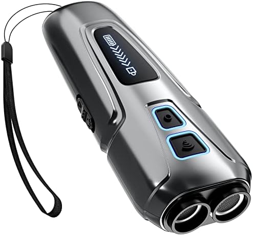 Dog Barking Control Devices Rechargeable Dual Sensor Anti Barking Device with Training/Deterrent Modes Dog Whistle to Stop Barking Ultrasonic Dog Barking Deterrent with LED Flashlight 35 FT Range