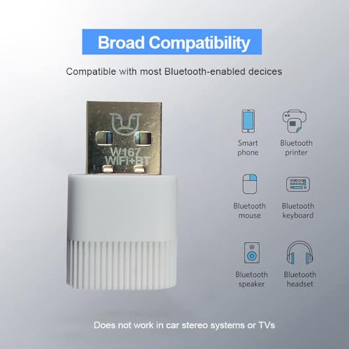 Image of USB WiFi Bluetooth Adapter, 600Mbps Dual Band 2.4 /5Ghz Wireless Network External Receiver, Mini WiFi Dongle for PC /Laptop /Desktop (600 MBPS Dual Band + Bluetooth)