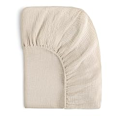 Yoofoss Muslin Crib Sheets for Boys Girls 100% Cotton Fitted Baby Crib Sheet 2 Pack Soft and Breathable for Standard Crib Mattress & Toddler Mattress 50"x26" Soft Apricot