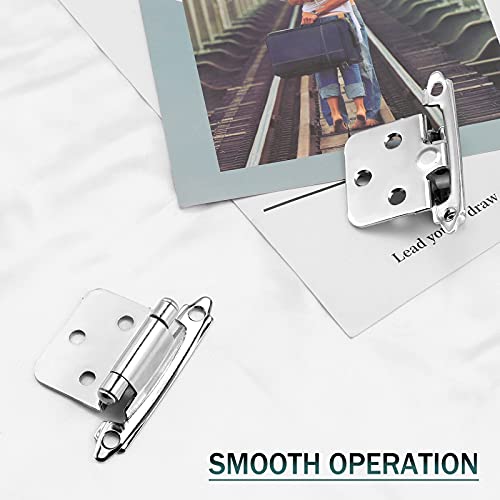 Gobekor 10 Pack Self Closing Kitchen Cabinet Hinges Polished Chrome Overlay Cabinet Hinges For Kitchen Cabinets #TOP4