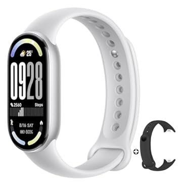 Xiaomi Smart Band 10 - Pulseira inteligente, autonomia de até 21 dias, tela AMOLED de 1,72", taxa de atualização de 60 Hz, 5 ATM, sensor de frequência cardíaca, app Mi Fitness, cor prata (versão ES)
