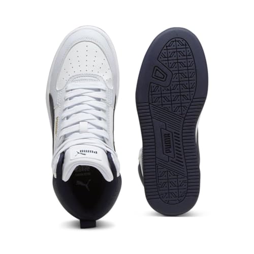 PUMA PUMA Unisex-Child, Caven 2.0 Mid, PUMA White-Silver Mist-PUMA Black, Big Kid, 7