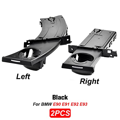 Porte-gobelets rétractables gauche et droit noirs pour BMW Série 3 E90 E91 E92 E93 2006-2013 - 2