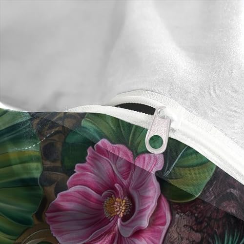 Parure de lit paon housse de couette super king 260x220 microfibre oiseau 3d - 5