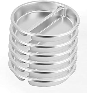 6 Pack ChefQ 2.5 Inch Deep Round Divided Food Pan for 6 Qt Chafing Dish Anti-Jam Stainless Steel Steam Table/Hotel Pan, Round Sectional