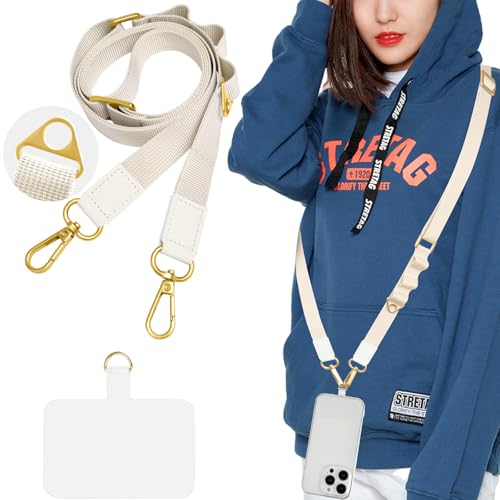 [Ganve] スマホストラップ 斜めがけ 首掛け 肩掛け 全機種対応 携帯ストラップ 長い 140cm 幅 2cm ナイロン ショルダーベルト丈夫 登山 サコッシュ用紐 長さ調節可能 スマホショルダー 軽量 耐久性 ネックストラップ 落下防止