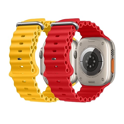 NUKELOLO 2 Pack Ocean Strap Compatible with Apple Watch Ultra 3 2 1 49mm, Sport Bands 46mm 45mm 44mm Men Women