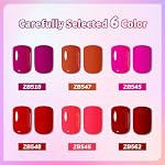 10ml Red Nail Polish Set 6 Colors Rose Red All Seasons Neutral Color Fast Dry Nail Polish Set for Women Salon DIY Nail Art - Image 2