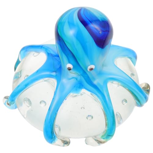 Figurine de pieuvre en verre délicate, objet d'ornement de table