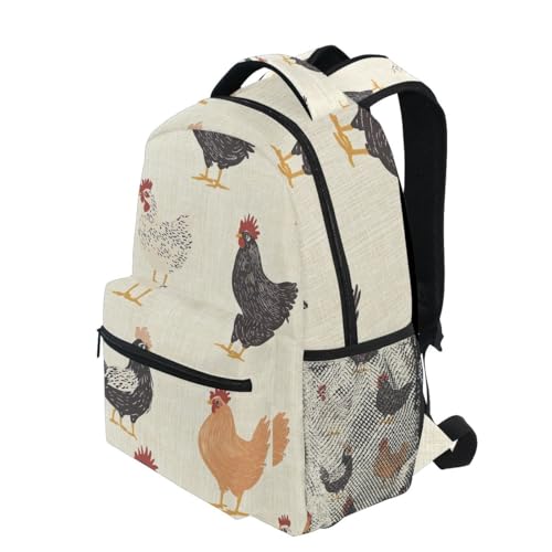 Kids Backpacks, Chickens Yellow Lightweight Travel Bag for Boys Girls Back to School Supplies,16 in3