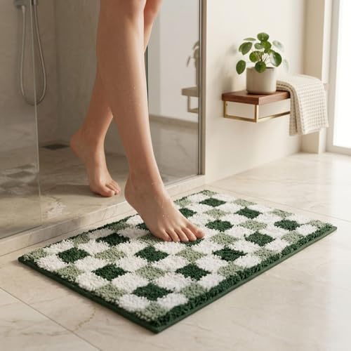 Image of Dream Weaverz 2000 GSM Super Soft Microfiber Bath Mat 40x60 cm | Ultra Absorbent Anti-Skid Quick Dry Bathroom Rug | Floor Mat for Bathroom, Bedroom, Kitchen, Home | Cute Design Bathmat