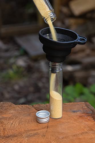 BLEEKER & RÖWE Bushcraft Kit de especiarias para acampamento portátil com frascos de vidro, funil e