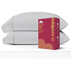 Mayfair Linen Pillow Cases King Size Set of 2 - Luxury 1200 Series High Thread Count Egyptian Cotton Pillowcases (Light Grey), Soft, Cooling & Breathable Sateen Weave Hotel Quality Pillowcases