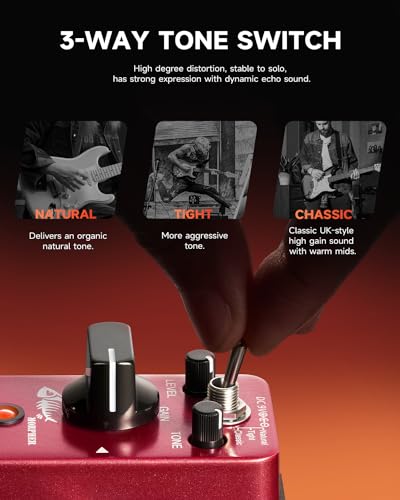 Image of Donner Distortion Guitar Pedal, Morpher Mini Distortion 3 Modes Natural, Tight, Classic Crunch 80s Metal for Electric Guitar True Bypass