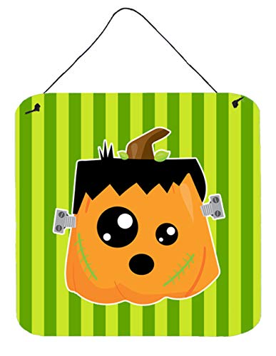 Impression en métal Halloween citrouille tableau métallique multicolore 15 x 15 cm
