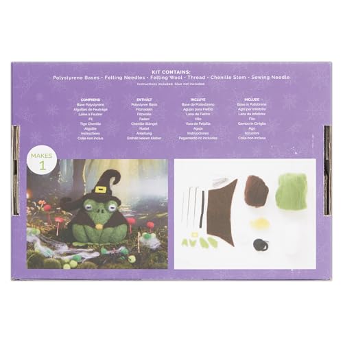 Simply Make Needle Felting Kit Halloween Witch Frog, Including Wool, Needles, Tools, for Beginners Needle Felting Craft Kits - Image 2