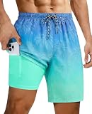 Cozople Mens Swimming Trunks with Compression Liner 7 inch A...