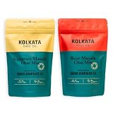 Kolkata Chai Signature Masala Chai & Rose Chai Combo Pack, Makes 40 cups, Premium loose leaf tea and