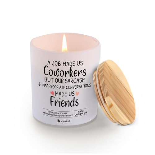 A Job Made Us Coworkers But Our Sarcasm and Inappropriate Conversations Made Us Friends Coworker Gifts Scented Candles for Home Office Jar Candles Lavender Sage Floral Scent Soy Wax 9.5 oz