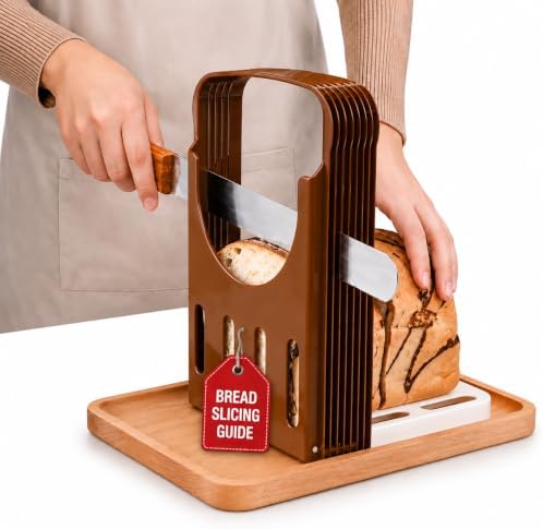 Premium Bread Slicer - Homemad Bagel Sourdough Cutter Sandwich Ma...