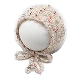 Newborn Baby Photography Props Hat Crochet Knitted Classic Tweed Bonnet Unisex Photo Shoot Outfits Handmade Hat (Cream)