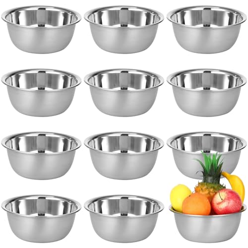 Juego de 12 tazones de acero inoxidable para cocina miniatura 6
