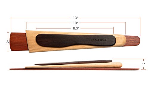 3-Piece Wooden Kitchen Cooking Utensil Set - Comes w/a Thin Wood Spatula Flipper, Wooden Cast Iron Scraper Stirrer and Butter Turner/Cheese Spreader - Wooden Utensils Set - Made in USA - BME - Thumbnail 2