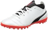  Puma One 17.4 TT Jr, Zapatillas de Fútbol Unisex niños, Blanco (White-Black-Fiery Coral), 39 EU